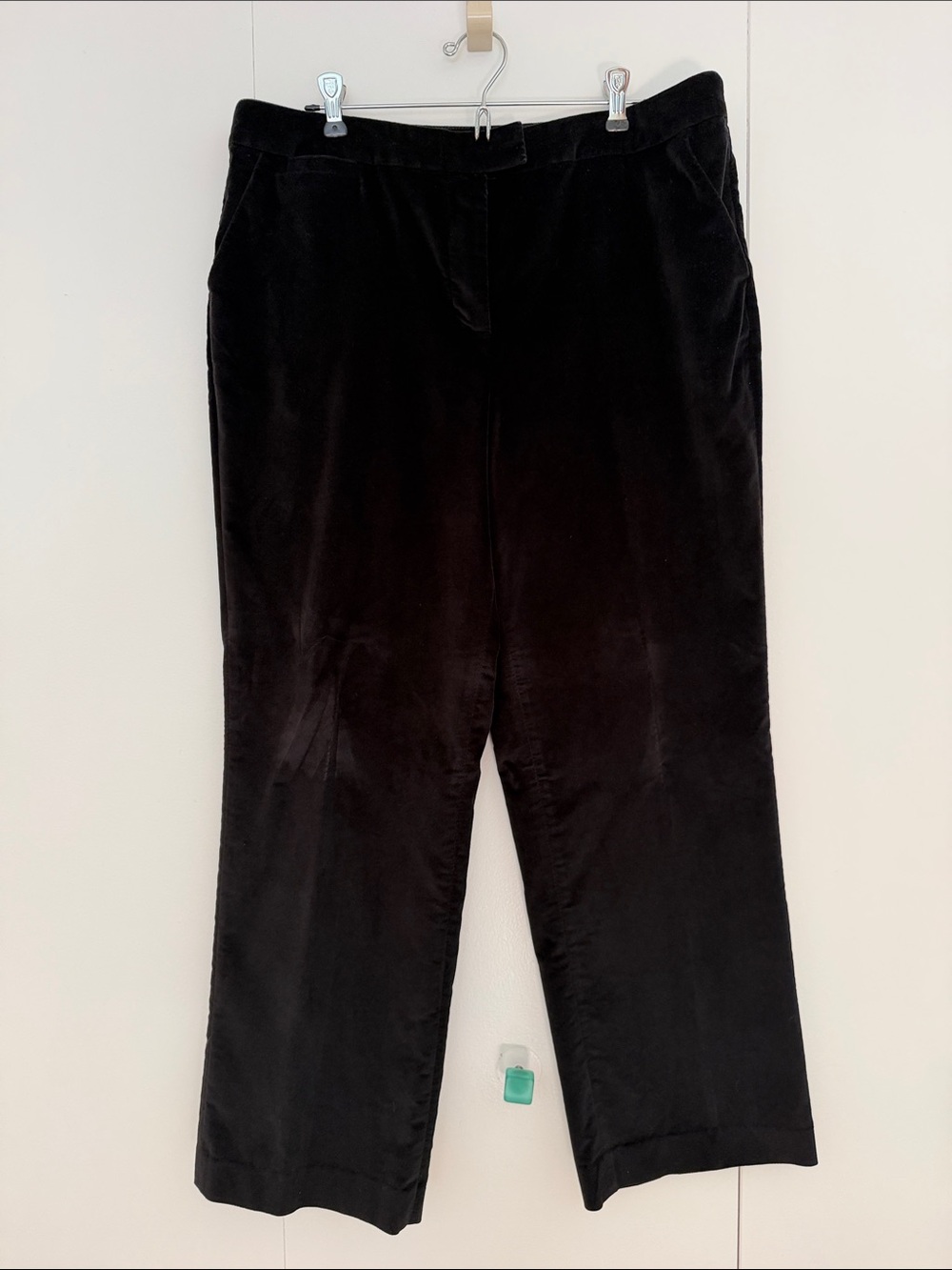 Talbots Black Wide-Leg Velvet Pants